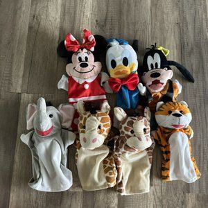 Lot of 7 Melissa & Doug Disney Hand Puppets Minnie Mouse, Donald & Goofy + more